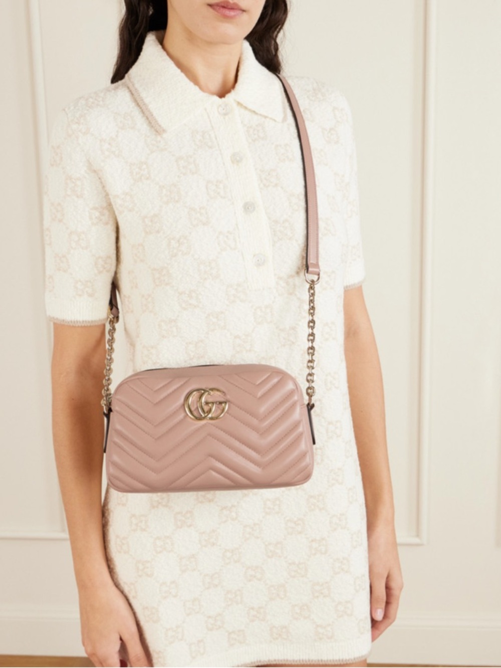 GUCCI Marmont small GG logo quilted leather camera bag - Picture 3 of 9